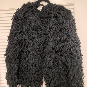 Black Shaggy Wool Jacket Size US 6 - runs large